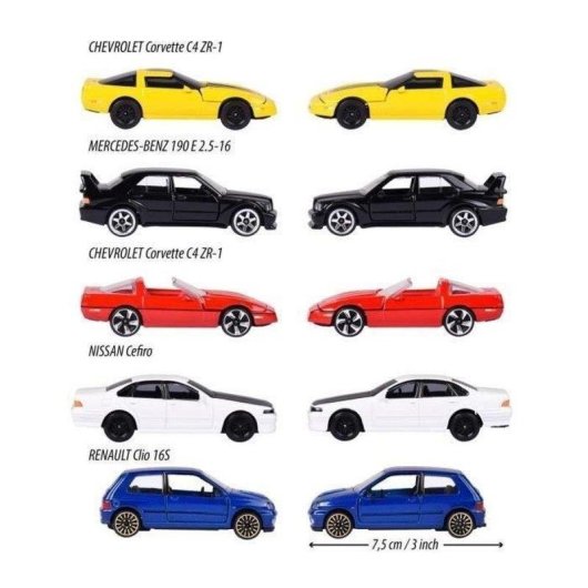 Majorette Youngster Giftpack 5 Coches de Metal 1/64 - Modelos de los 90