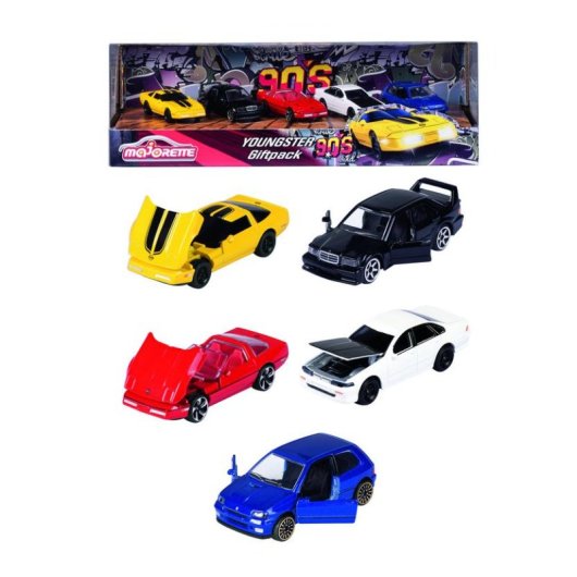 Majorette Youngster Giftpack 5 Coches de Metal 1/64 - Modelos de los 90