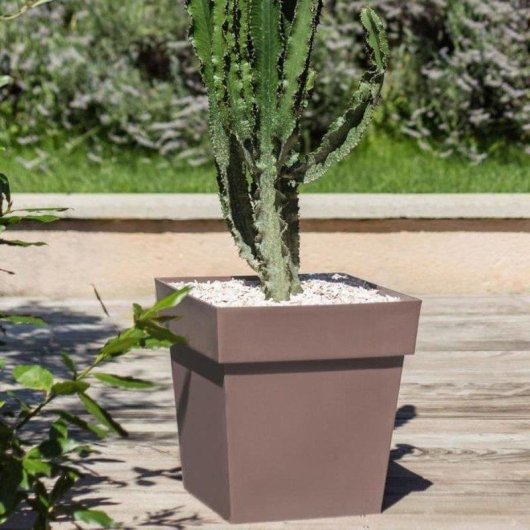 Macetero EDA Toscane Cuadrado 39 x 39 x 39 cm 38 L Taupe