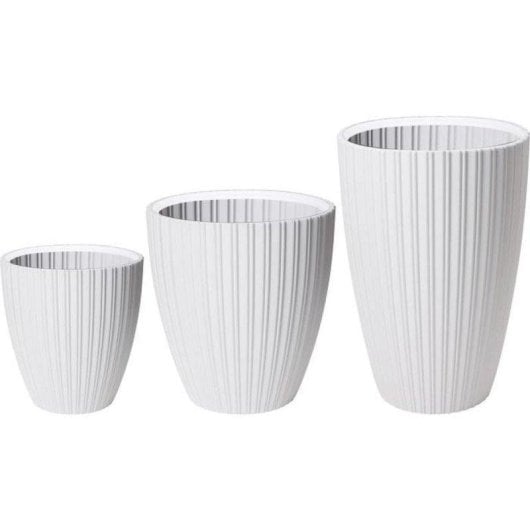 Maceta Garden ID Fancy Blanca 40 cm Diámetro x 42 cm Altura 36 L
