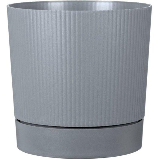Maceta Garden ID Lino Redonda Autorregante Gris Pure 47x46 cm 43 L Plástico Reciclado