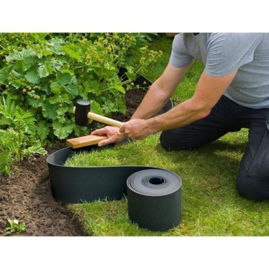 Rolle Gartenrand Nature PE recycelt 3 mm 7,5 cm schwarz 10 m