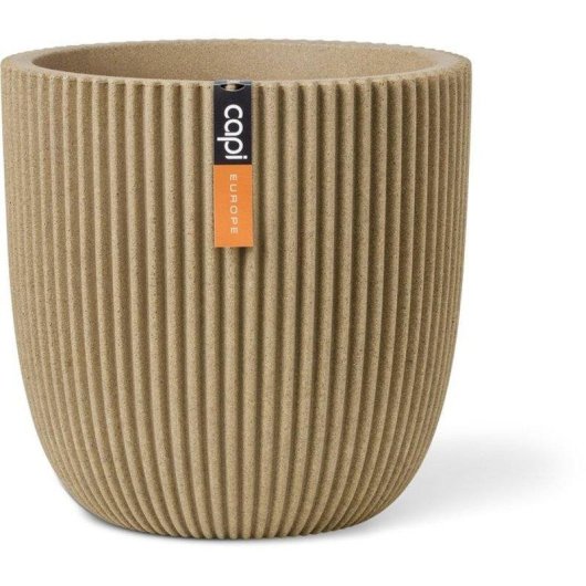 Cachepot Capi Europe Groove NL Bege Redondo Isolamento Resistente UV 43x41 cm