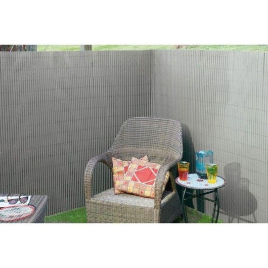 Canisse Nature PVC dupla face Taupe 10 mm 1 x 3 m proteção UV