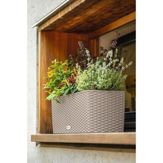 Pflanzgefäß LECHUZA Balconera Cottage 50 mit Selbstbewässerung 8 L Sandbraun