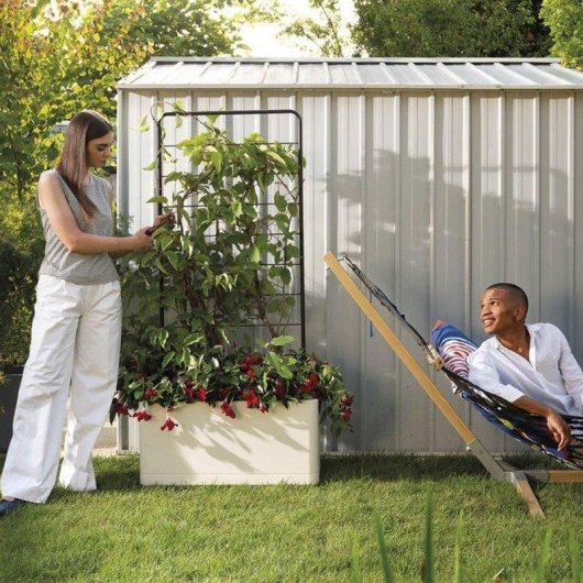Support de Plantes Deroma Cosmo Gris 78 x 163 cm pour Plantes Grimpantes