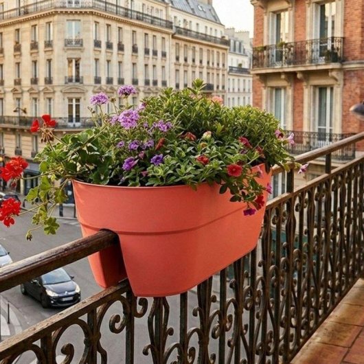 Jardinière Balcon Osaka EDA Terracotta Orange 56x30 cm 19,5 L