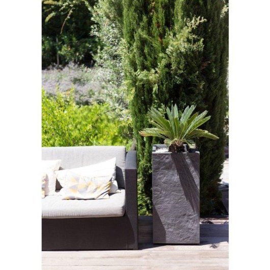 Jardinière EDA Volcania Carrée Anthracite 31 L Double Paroi Modulaire