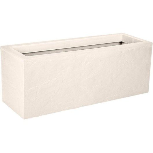 Jardinière rectangulaire EDA Volcania Up effet pierre beige 57 L