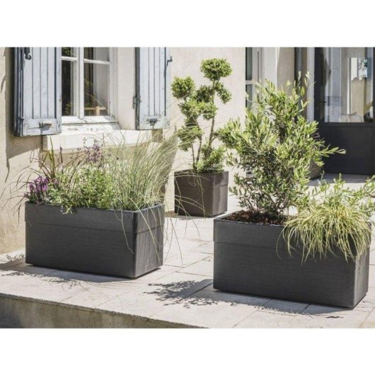 Jardiniere EDA Carel Rectangulaire Taupe 78 x 39 x 39 cm