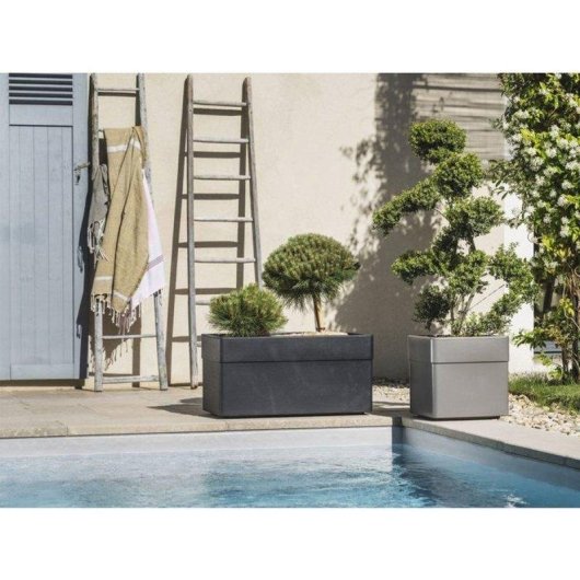 Jardiniere EDA Carel Rectangulaire Taupe 78 x 39 x 39 cm