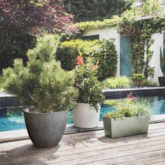 Jardinière EDA Poetic Element Conique 100 L Ø60 cm Gris Clair