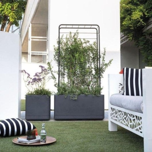 Jardinière Deroma Cosmo Carrée Anthracite avec Réservoir d'Eau 38 x 39 cm