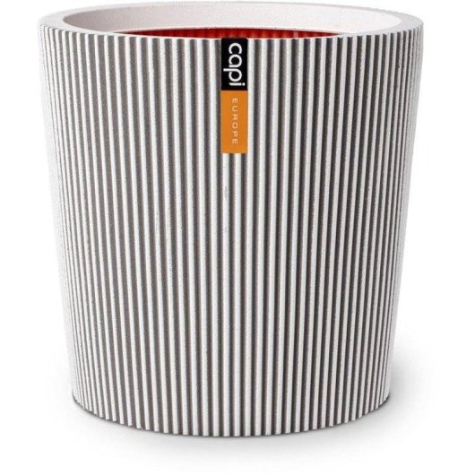 Vaso de jardim Groove NL Capi Europe com camada isolante marfim 45x41 cm