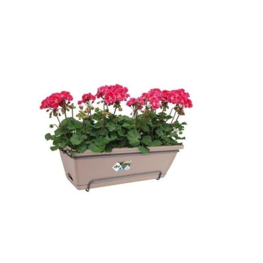 Jardinière Elho Barcelona Allin1 50 Taupe 9,5 L avec Support et Plateau