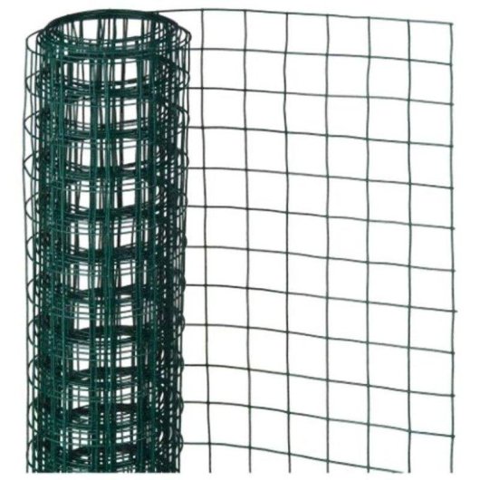 Panel de valla malla cuadrada Nature acero galvanizado plastificado verde 0,50 x 3 m