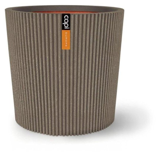 Maceta Capi Groove NL Chaud Taupe 45x41 cm Resistente Heladas