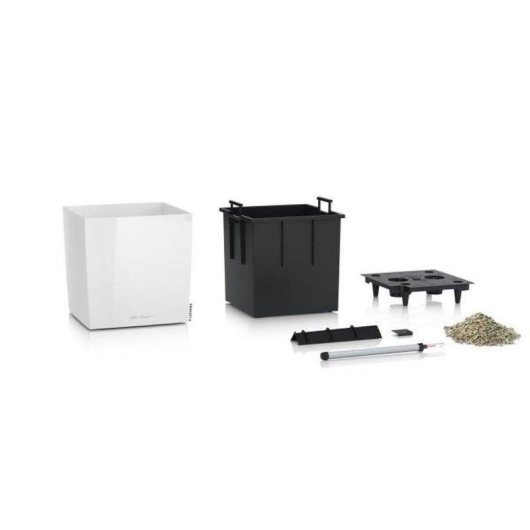 Vaso Cubo Lechuza Cube Premium 40 Bianco lucido con irrigazione integrata