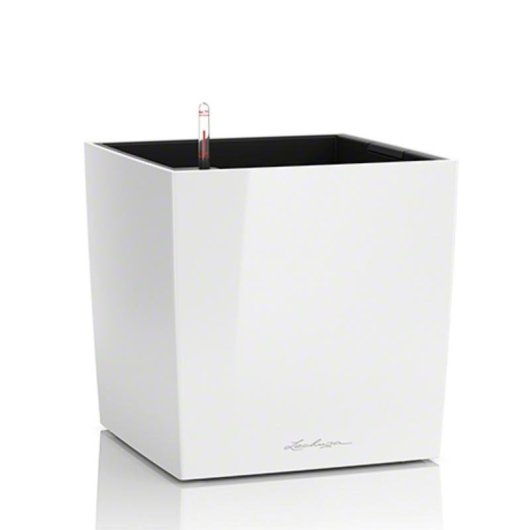 Vaso Cubo Lechuza Cube Premium 40 Bianco lucido con irrigazione integrata
