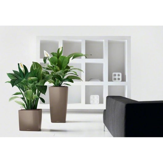 Vaso Cubo Lechuza Cube Premium 40 Bianco lucido con irrigazione integrata