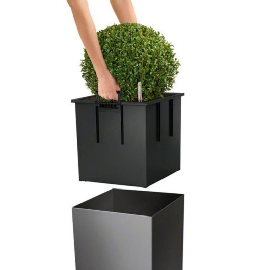 Vaso Cubo Lechuza Cube Premium 40 Bianco lucido con irrigazione integrata