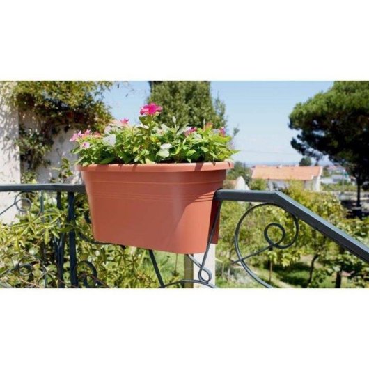 Jardiniere Venezia Artevasi Balcon 30x60x27 cm Gris Anthracite