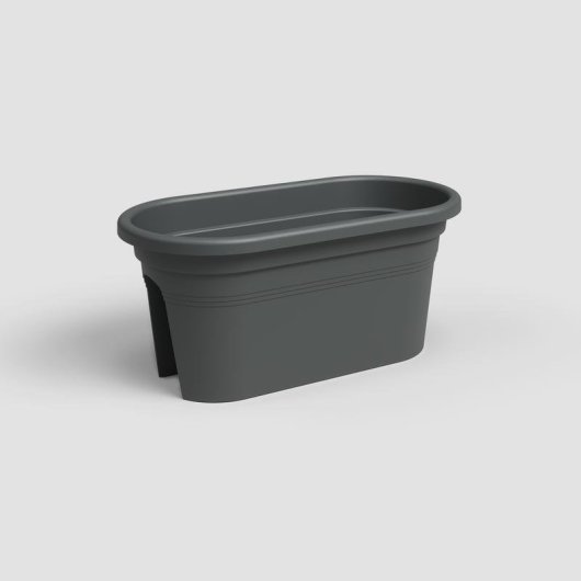 Jardiniere Venezia Artevasi Balcon 30x60x27 cm Gris Anthracite