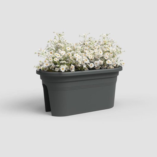 Jardiniere Venezia Artevasi Balcon 30x60x27 cm Gris Anthracite