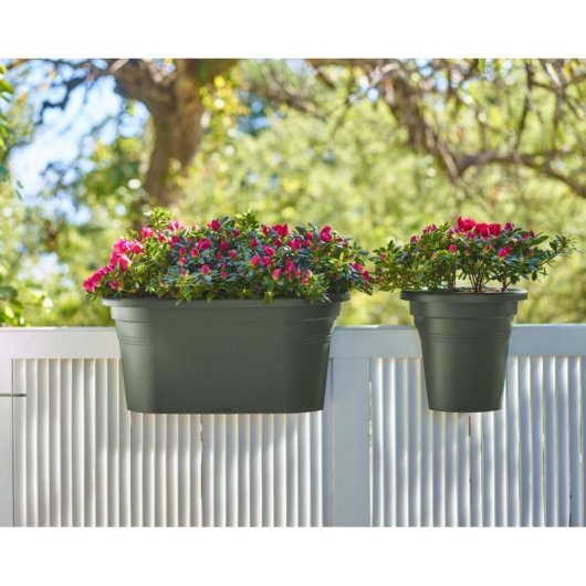 Jardiniere Venezia Artevasi Balcon 30x60x27 cm Gris Anthracite