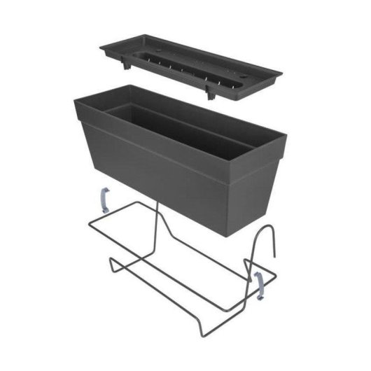 Jardinière de Balcon Elho Loft Urban Allin1 Noire avec Réservoir d’Eau Intégré