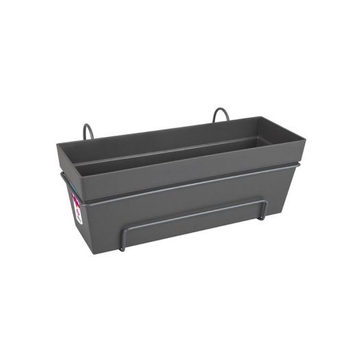 Jardinière de Balcon Elho Loft Urban Allin1 Noire avec Réservoir d’Eau Intégré