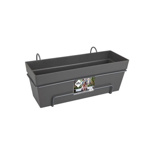Jardinière de Balcon Elho Loft Urban Allin1 Noire avec Réservoir d’Eau Intégré