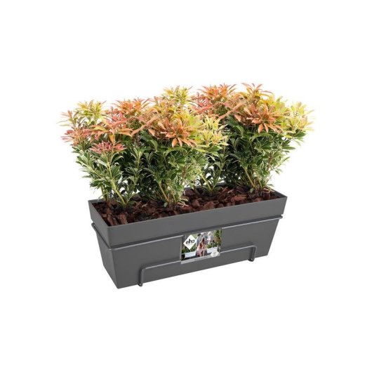 Jardinière de Balcon Elho Loft Urban Allin1 Noire avec Réservoir d’Eau Intégré