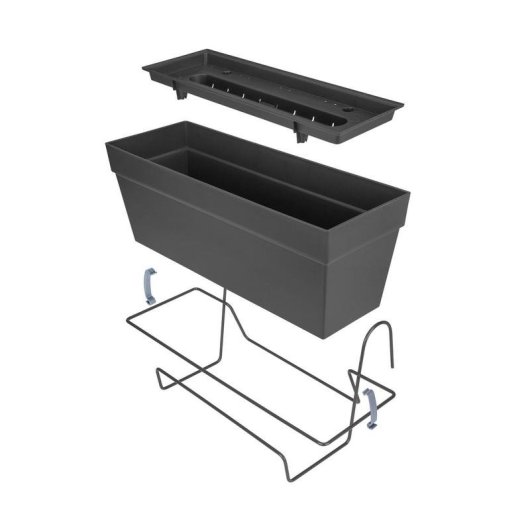 Jardinière de Balcon Elho Loft Urban Allin1 Noire avec Réservoir d’Eau Intégré