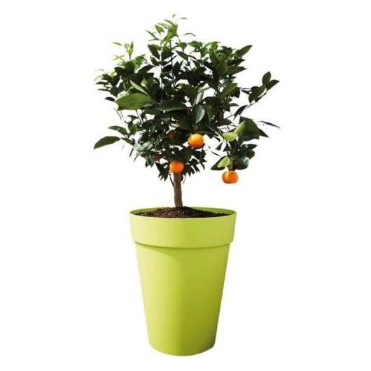 Jardinière Elho Loft Urban ronde grise avec réservoir d'eau intégré 34 cm