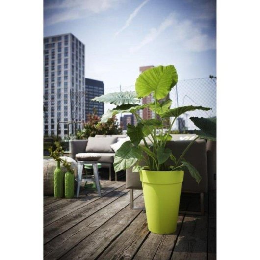 Jardinière Elho Loft Urban ronde grise avec réservoir d'eau intégré 34 cm