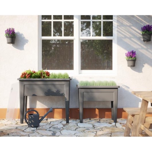 Table de culture surlevee Artevasi Venezia 39x80x69 cm Gris anthracite mate 58 L