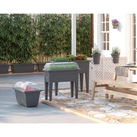 Table de culture surlevee Artevasi Venezia 39x80x69 cm Gris anthracite mate 58 L