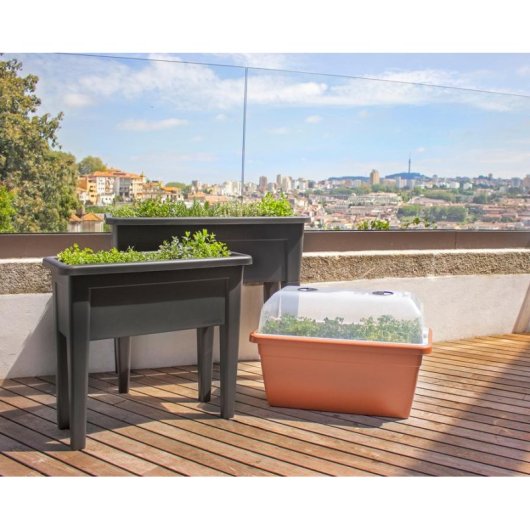 Table de culture surlevee Artevasi Venezia 39x80x69 cm Gris anthracite mate 58 L