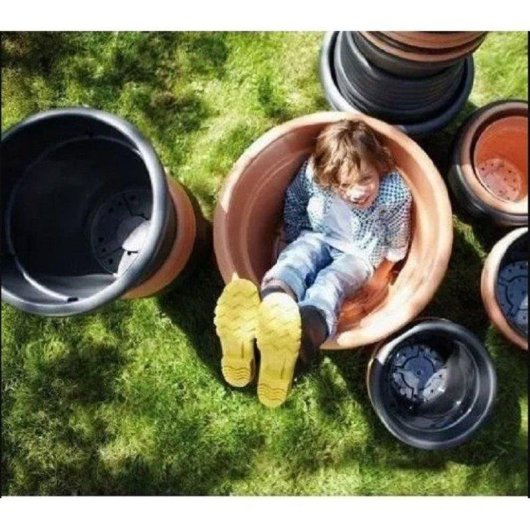 Jardinière Elho Green Basics Cylindrique 65 cm Noire 92 L Extérieur