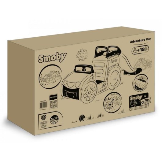 Vehicule de jeu Smoby Life Adventure Car Toboggan 1,5 m