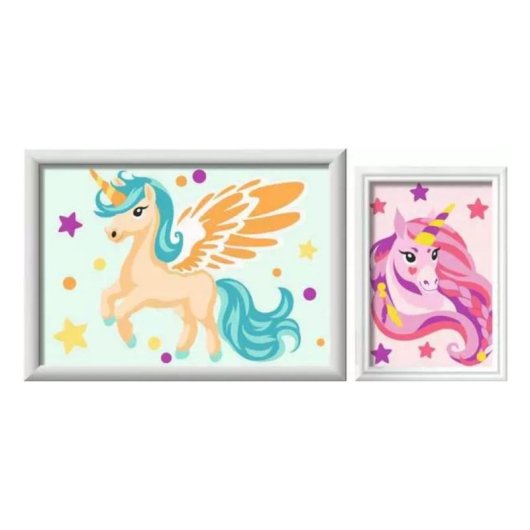 Kit peinture par numeros Ravensburger CreArt Unicorn Neon