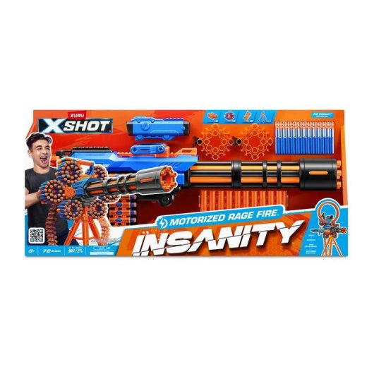 Motorgesteuerte Dart-Lanze Zuru XSHOT Insanity Rage Fire mit Stativ