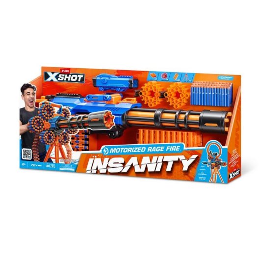 Motorgesteuerte Dart-Lanze Zuru XSHOT Insanity Rage Fire mit Stativ