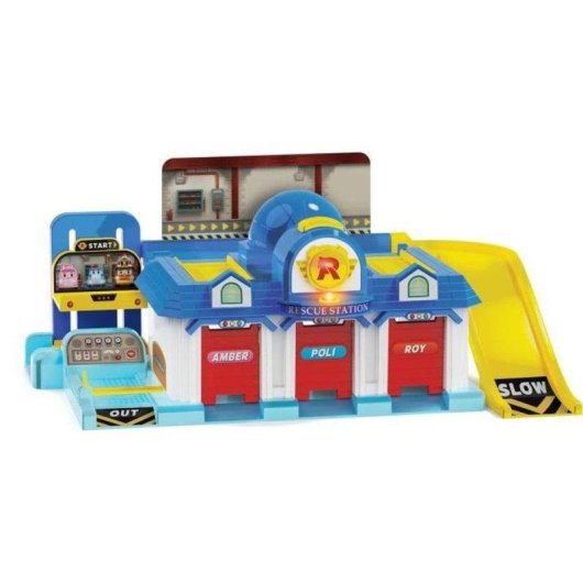 Garage Playset Silverlit Robocar Poli HQ Le QG avec ascenseur