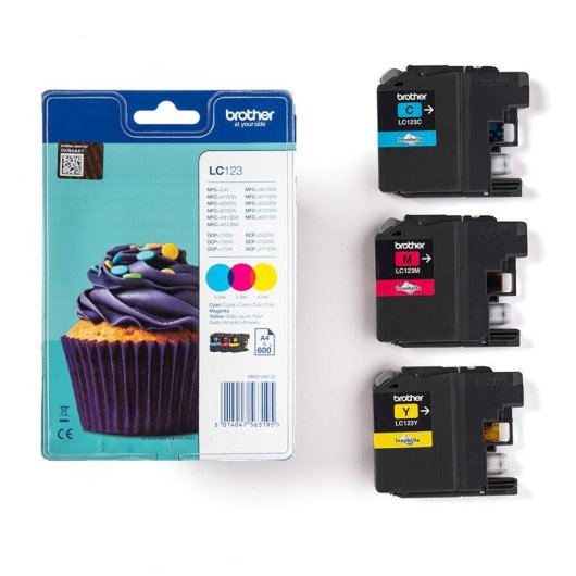 Cartuchos de tinta Brother LC123RBWBP Pack Multicolor CMY Pigmentado