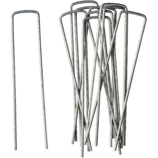 Grampo de Ancoragem Nature galvanizado cinza para tela de jardinagem Ø3 mm H14x3 cm