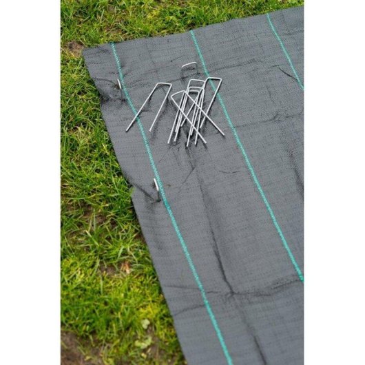 Grampo de Ancoragem Nature galvanizado cinza para tela de jardinagem Ø3 mm H14x3 cm
