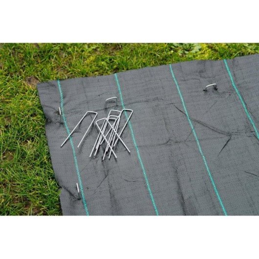 Grampo de Ancoragem Nature galvanizado cinza para tela de jardinagem Ø3 mm H14x3 cm