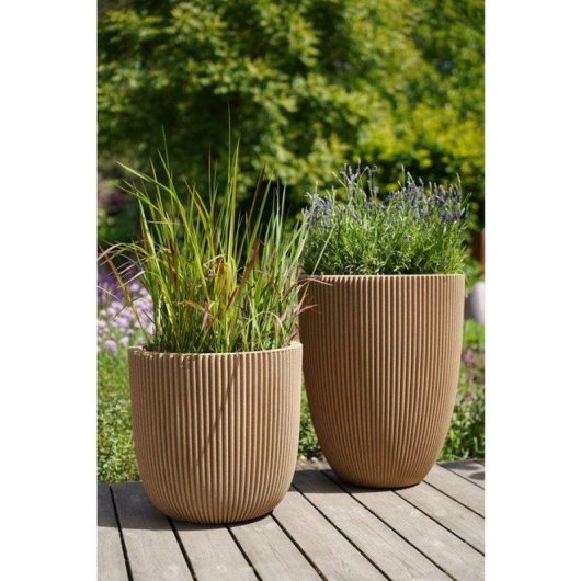 Macetero Capi Europe Groove Elegant Low Beige 46 x 58 cm